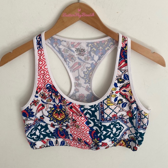 ZELOS Core Print Racerback Sports Bra, Size XL - Picture 2 of 9